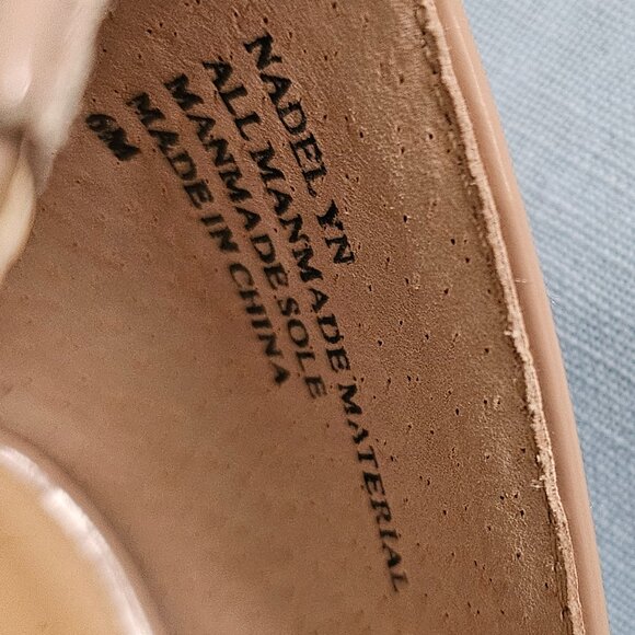 Thalia Sodi Patent Leather Nude 3.5 Inch Heels with Mesh Side Accents Size 6M - Picture 14 of 14